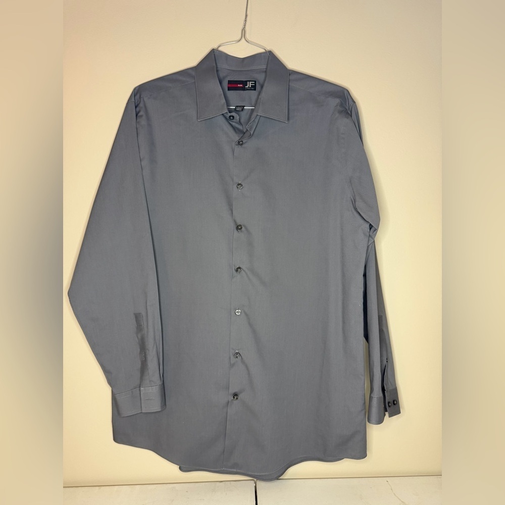 JF J.Ferrar Charcoal Dress Shirt 34/35
